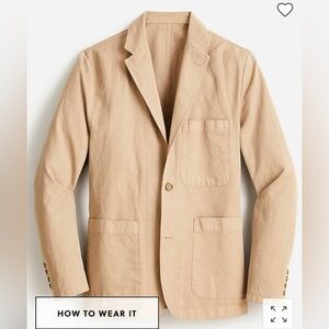 J Crew Garment-dyed cotton-linen chino suit jacket
Item AX270